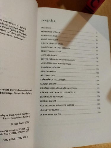 Det okända Övernaturliga fenomen från Sverige och världen Clas Svahn, VF+