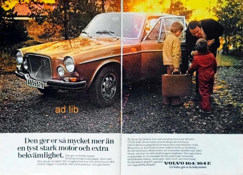 VOLVO 164, STOR TIDNINGSANNONS 1972