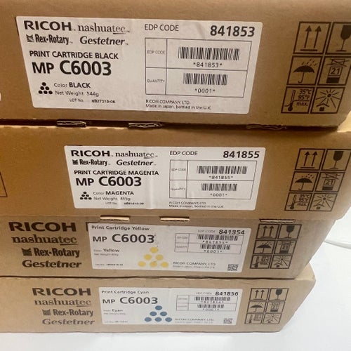 Ricoh MP C6003 original toner set – CMYK (841853/54/55/56) – inplastade