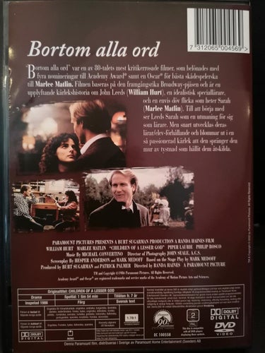Bortom alla ord (1986) Randa Haines med William Hurt, Marlee Matlin