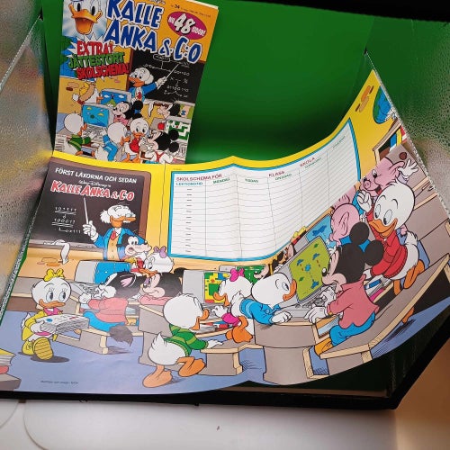 Extra Jättestort Skolschema - Kalle Anka & co 1992