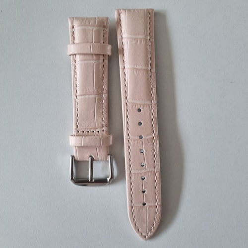 Rosa Klockarmband i Läder, 20mm