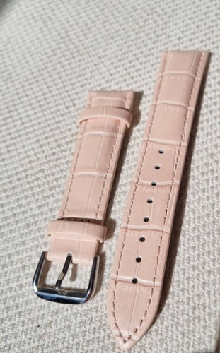 Rosa Klockarmband i Läder, 20mm