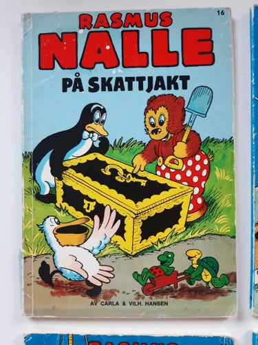Rasmus Nalle 4 böcker av Carla & Vilh. Hansen, 1973