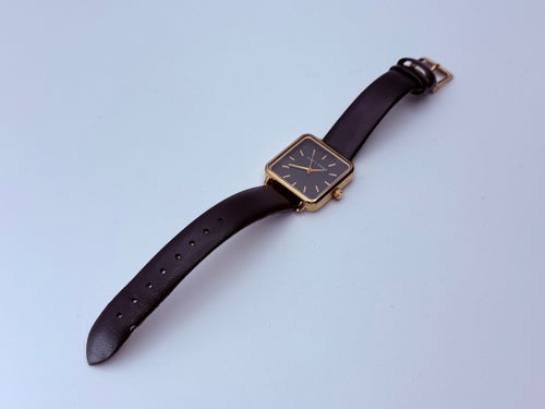 Lily + Stone Minimalist Square Watch Gold Black
