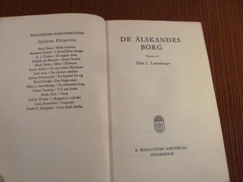 DE ÄLSKANDES BORG, E. L. LEWENHAUPT, 1959,  BÖCKER