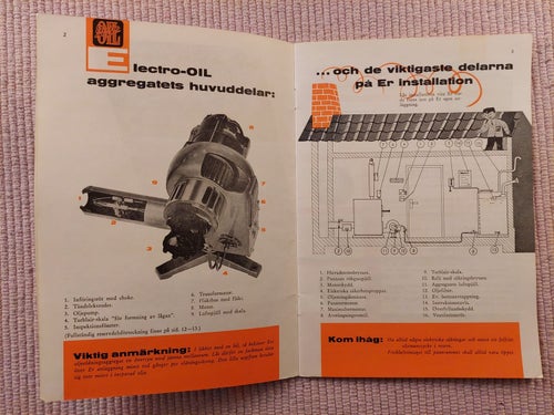 Instruktionsbok Electro-Oil oljeledning, 1950 -talet?