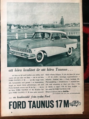 Ford Taunus 17M 1960 17 M annons