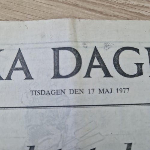 Svenska Dagbladet Tidning 17 Maj 1977