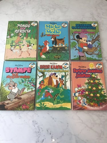 Walt Disney böcker från 1980 Talet 6st