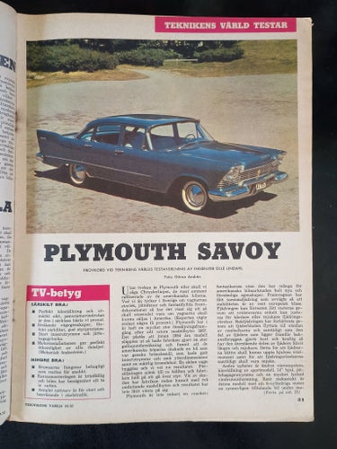Tidningen Teknikens Värld från 1957 Edsel