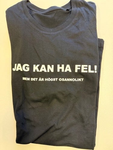 T- Shirt med Motivtryck Kan ha fel- XXL