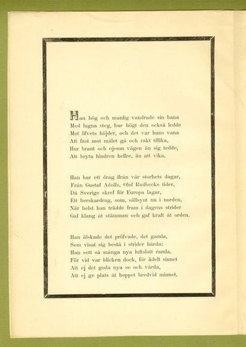 Vid erkebiskop A. N. Sundbergs jordfästning 9 febr. 1900.