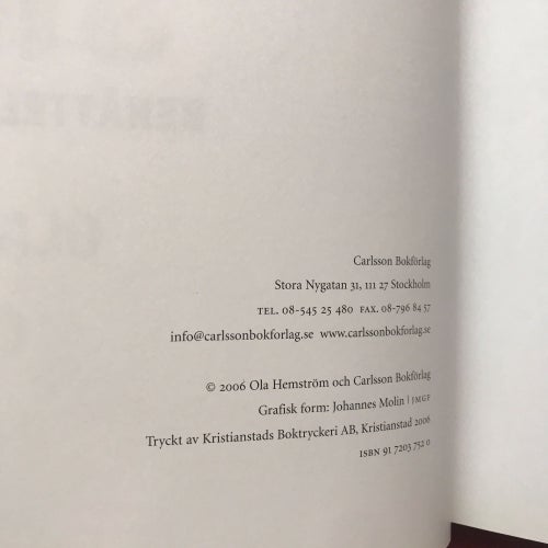 STORMEN Berättelser från en katastrof Ola Hemström 2006