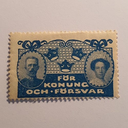 Sweden 1911 label King Gustav Queen Victoria MNH