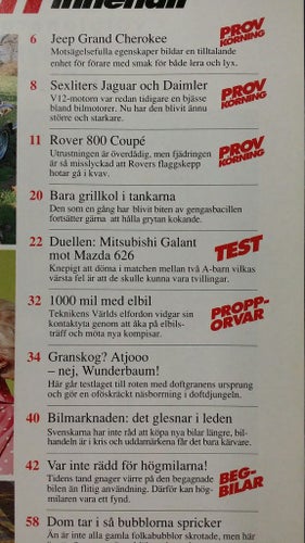 Teknikens Värld 11 1993: Jeep Grand Cherokee 4,0, Jaguar XJ12, Rover 827 Coupé