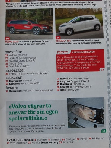 Vi Bilägare nr 8 2014: Renault Zoe, Lexus IS 300h, Mercedes C 180, BMW 320i