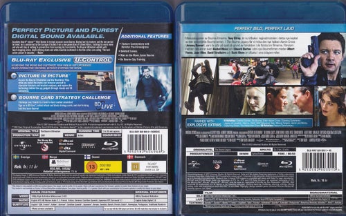 BluRay x4 / Bourne: Identity + Supremacy + Ultimatum + Legacy / Nära nyskick