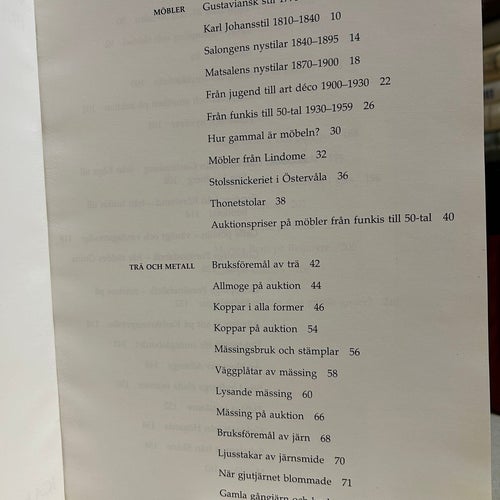 Stora boken om antikt av Jane Fredlund, bok, Very Fine plus