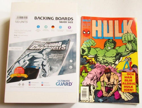 100 backingboards Kalle Anka Fantomen X-Men osv 178x266mm arkivsäker SILVER AGE