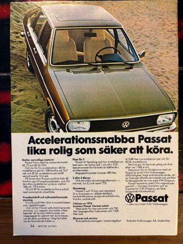 VW Passat 1973 annons