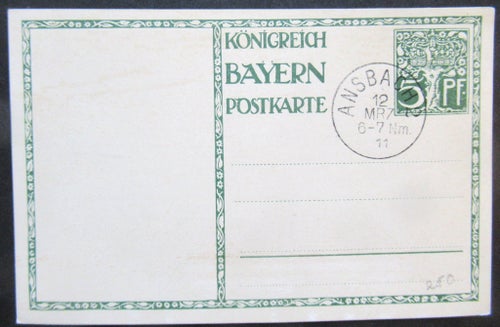 Königreich Bayern Postkarte 1911