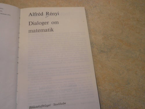 Dialoger om matematik av Alfréd Rényi, 1973