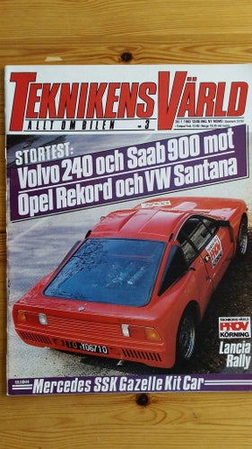 Teknikens Värld 3 1983: BMW 520i E28, Lancia Rally, Opel Rekord, VW Santana
