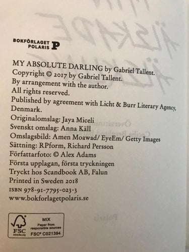 MIN ÄLSKADE ÄLSKLING Gabriel Tallent 2018