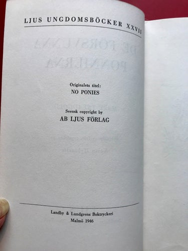 DE FÖRSVUNNA PONNIERNA Mary Treadgold 1946