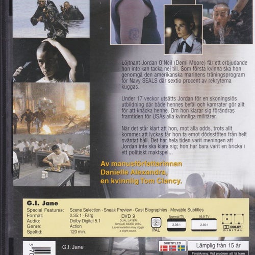 DVD / G.I. Jane / Demi Moore, Viggo Mortensen, Anne Bancroft / Nära nyskick