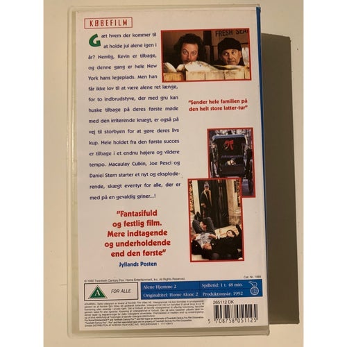 Ensam hemma 2 - engelskt tal och textad på danska - VHS