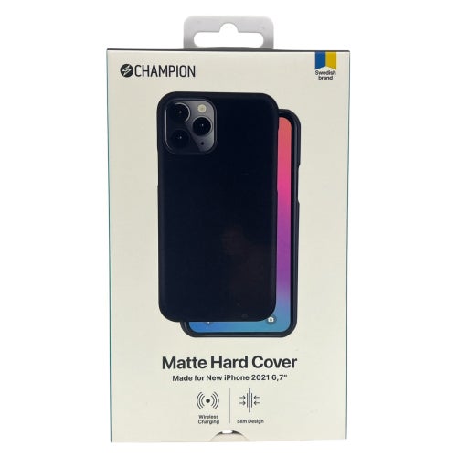 Champion iPhone 13 Pro Max Skal - Matt Svart | Hård Plast | Fri Frakt!