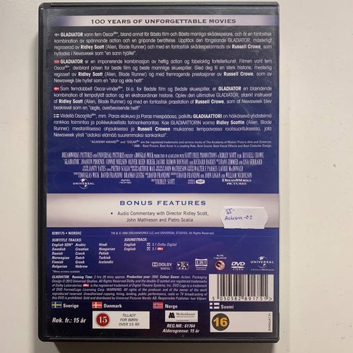 GLADIATOR. RUSSELL CROWE. 100TH ANNIVERSARY COLLECTOR´S SERIES. DVD ACTION -00.