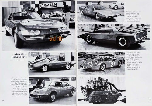 AUTOSALONS PARIS, TURIN, STOR BIL-TIDNINGSARTIKEL 1968