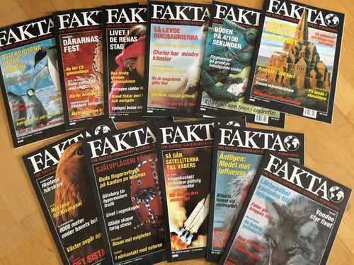 11 nr av FAKTA 1992 (nr 4 saknas) – Natur, Teknik, Kultur & Forskning