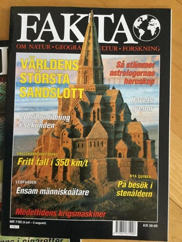11 nr av FAKTA 1992 (nr 4 saknas) – Natur, Teknik, Kultur & Forskning