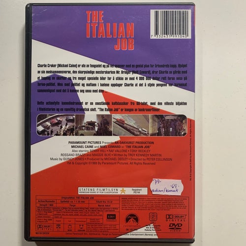 THE ITALIAN JOB. MICHAEL CAINE. DVD ACTION / KOMEDI -69.