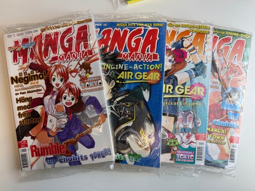 NYA! Manga Mania Tidningar 2006 nr. 1, 2, 3, 4 + DVD