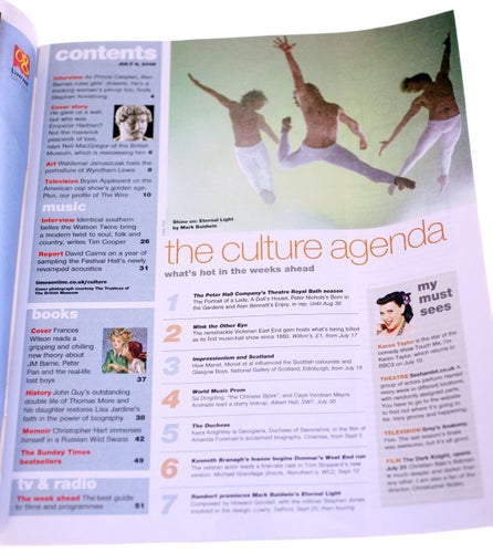 The Sunday Times 'Culture' Magazine-Hadrian-July 6th 2008-Weight 172g-FREE POST