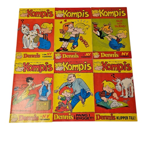 Kompis Dennis Serietidningar - 9 st 1969