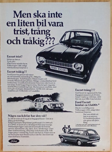 Härlig annons Ford Escort