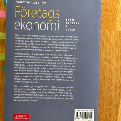 Företagsekonomi - Från begrepp till beslut av Nancy Holmström