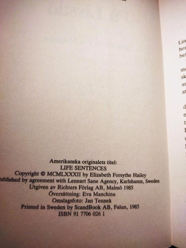På livstid av Elisabeth Forsythe Hailey. Very Fine plus