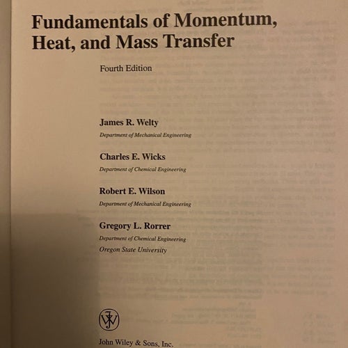 Fundamentals of Momentum, Heat, and Mass Transfer