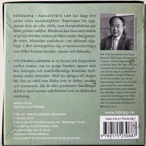 VITLÖKSBALLADERNA. MO YAN. NOBELPRISET -12. LJUDBOK 10 CD UPPLÄSARE T WAHLUND