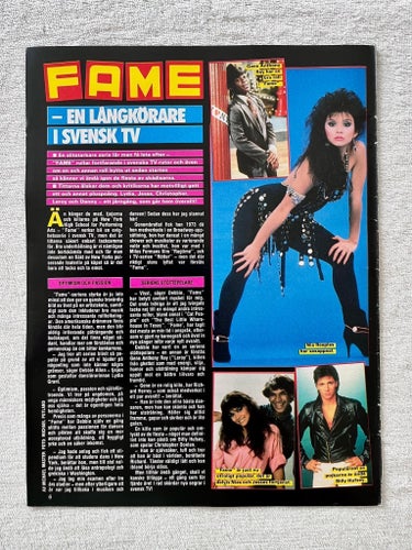 FAME Nia Peeples 1985 Reportage clips poster - Tidningen OKEJ 1980-tal
