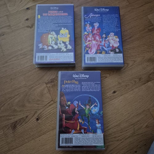 Walt Disney Klassiker VHS - Pongo och de 101 dalmatinerna, Askungen, Peter Pan