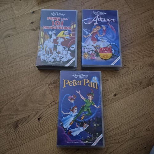 Walt Disney Klassiker VHS - Pongo och de 101 dalmatinerna, Askungen, Peter Pan