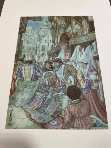 Anton Pieck - akvarell från illustration av Nils Holgerssons underbara resa!
